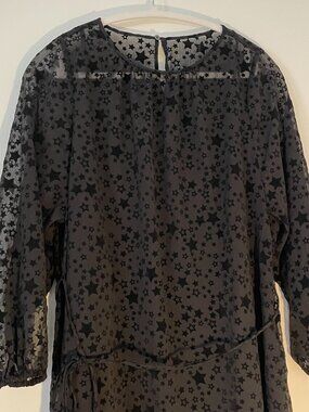 LOFT Velvet Star Burnout Dress NWT Size M Whimsigoth Dark Cottagecore Celestial